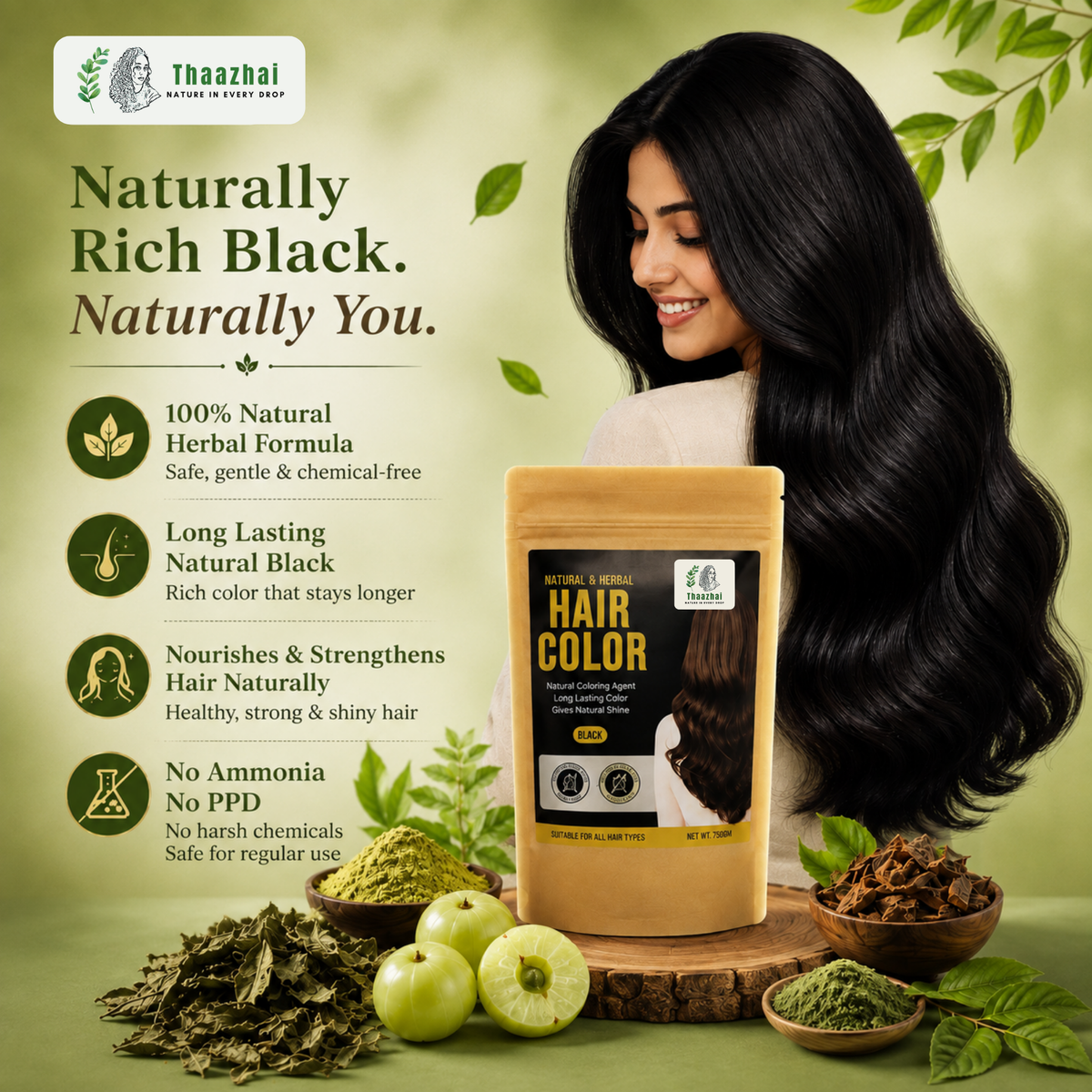Herbal Hair Color - Natural Black