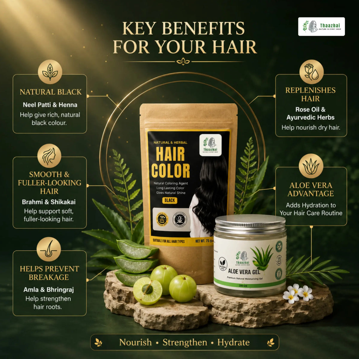 Herbal Hair Colour + Aloe Vera Combo